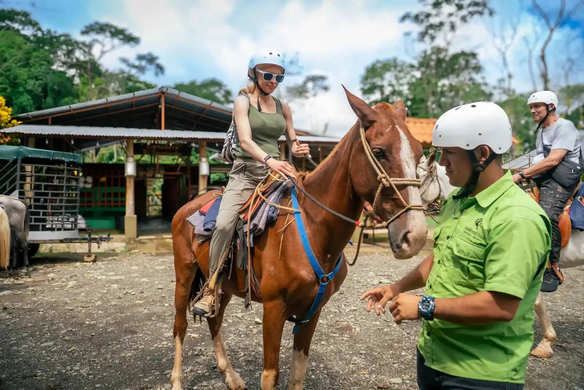 horseback riding through tropical jungle near Dominical Costa Rica